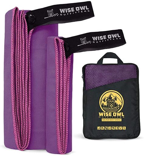 Amazon.com : Wise Owl Outfitters Camping Towels - Quick Dry Travel Towel for Camping, Sports, Swimming, Yoga, Hiking and Backpacking, Purple : Sports & Outdoors Kids Hammock, Camping Towel, Van Build, Gym Towel, Yoga Travel, Sport Towel, Backpacking Europe, Travel Towel, Quick Dry Towel