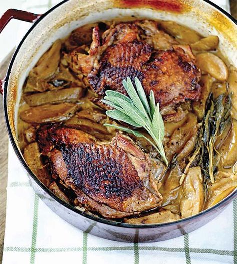 Braised Turkey, Monkey Slippers, Turkey Thighs, Turkey Dishes, Hard Cider, Winter Recipes, Recipes To Make, Main Courses, Sock Monkey