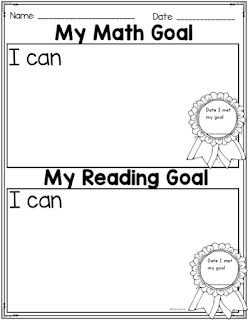 Free student goal setting sheets are perfect for student goal setting in an elementary classroom.  Great and student friendly resource to use for student goal setting at parents teacher conference.  Includes template for both math and reading. 1st Grade Goals Sheet, Student Goal Sheet Elementary, Student Goal Setting Sheet, Classroom Objectives, Student Goal Setting, Academic Coaching, Goal Sheets, Kindergarten Goals, Student Growth Mindset