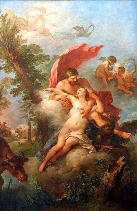 History of the Gods - Jupiter Abducting Io-Charles-Joseph Natoire Ringling Museum, Pagan Gods, Sacred Plant, Great Works Of Art, Winterthur, Greek Myths, Gods And Goddesses, Detailed Image, State Art