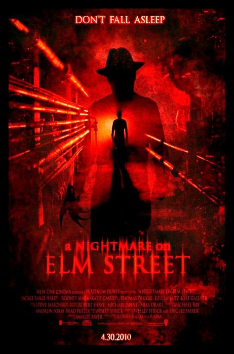 #ANightmareOnElmStreet (2010) Freddy Krueger Art, Michael Bay, Slasher Movies, A Nightmare On Elm Street, Horror Posters, Horror Movie Art, Thriller Movies, Horror Movie Posters, Alternative Movie Posters