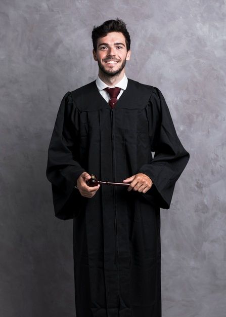 Front view smiley judge in robe holding wooden gavel Free Photo Judge Outfit, Student Photo, Lawyer Outfit, Costumes Pictures, Law Student, Ex Machina, Business Professional, Front View, Free Photo