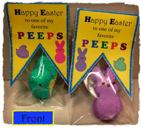 15 Personalized Easter Favorite PEEPS Candy Grams by CustoMoms                                                                                                                                                                                 More Easter Referral Ideas, Easter Candy Grams, Valentine Grams, Easter Bubbles Tags, Ghana Trip, Pretzel Hershey Kiss M&m Easter, Hoppy Easter Tags Free Printables, Easter Gift Tags Printable Free Peeps, Peeps Candy