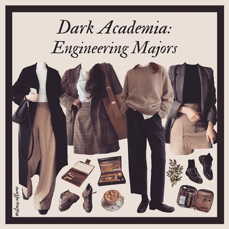 Engineering Student Outfit, Rustic Academia, Librarian Aesthetic, Coastal Cottagecore, Dark Academia Outfits, Dark Academia Outfit, Dark Academia Style, Tag Yourself, Dark Academy