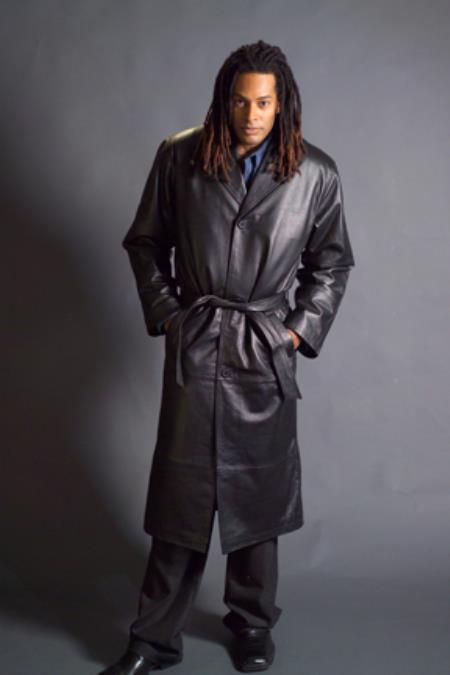 Black Leather Trench Coat, Men's Trench Coat, Mickey Rourke, Leather Store, Black Leather Coat, Long Leather Coat, Trench Coat Men, Leather Trench, Long Trench Coat