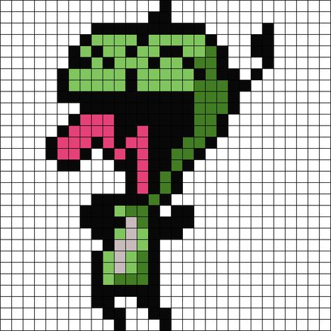 Gir Mouth Open (Invader Zim Perler) Perler Bead Pattern | Bead Sprites | Characters Fuse Bead Patterns Gir Perler Bead Pattern, Gir Invader Zim Perler Beads, Invader Zim Kandi Pattern, Invader Zim Perler Bead Patterns, Gir Pixel Art Invader Zim, Mcr Perler Bead Patterns, Gir Perler Pattern, Perler Bead Patterns Grid, Perler Bead Patterns Scene