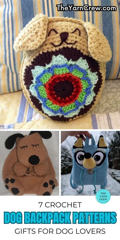 These crochet backpack patterns showcase delightful dog-inspired designs that will melt your heart. Explore the collection and let your creativity soar. Curated by The Yarn Crew. Backpack Patterns, Backpack Project, Crochet Backpack Pattern, Crochet Backpack, Gifts For Dog Lovers, Dog Backpack, Backpack Pattern, Patterned Backpack, Crochet Bags Purses