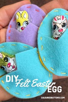 Sewing Easter Projects, Syprosjekter For Nybegynnere, Felt Easter Eggs, Felt Easter Crafts, Egg Pattern, Fun Easter Crafts, Easter Egg Pattern, Chocolate Easter Bunny, Easter Goodies