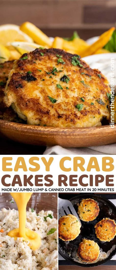 Canned Crab Cakes Recipe, Canned Crab Recipes, Can Crab Meat Recipes, Crabmeat Recipes, Crab Cakes Recipe Best, Lump Crab Meat Recipes, Crab Recipes Easy, Easy Crab Cakes, Healthy Main Course