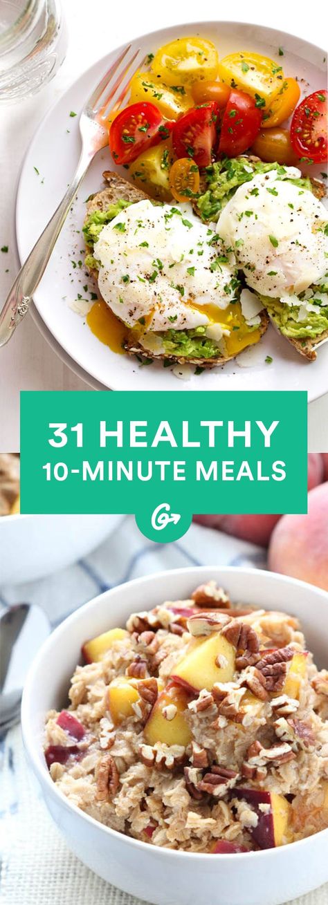 31 Healthy Meals You Can Make in 10 Minutes or Less #quick #healthy #recipes http://greatist.com/eat/10-minute-recipes 10 Minute Meals, Diner Recept, Healthy Diets, Fast Healthy Meals, Quick Healthy Meals, Health Plan, Quick Healthy, 21 Day Fix, Clean Eating Recipes