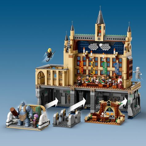 Lego Hogwarts Castle, Lego Harry Potter Moc, Harry Potter Lego, Hogwarts Great Hall, Harry Potter Lego Sets, Harry Potter School, Harry Potter Hogwarts Castle, Lego Hogwarts, Harry Potter Set