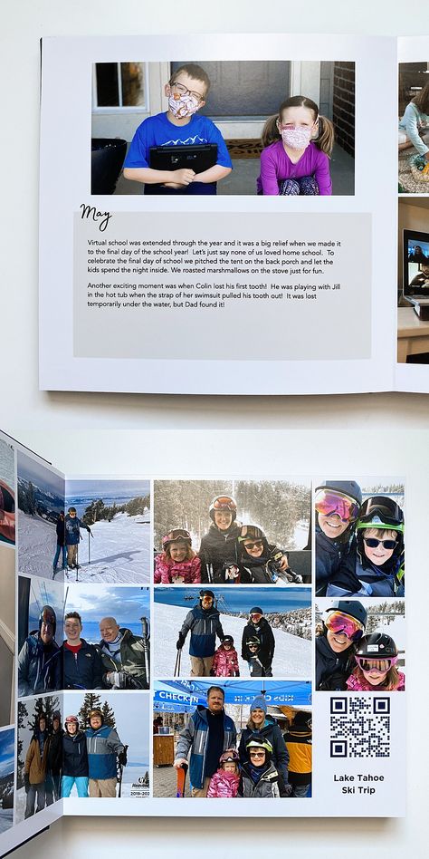 our 2020 family yearbook - Miss Freddy Family Yearbook Ideas, Photo Yearbook, Photo Book Inspiration, Photobook Ideas, Family Yearbook, Extended Family Photos, Family Binder, Photo Wrap, Ski Family