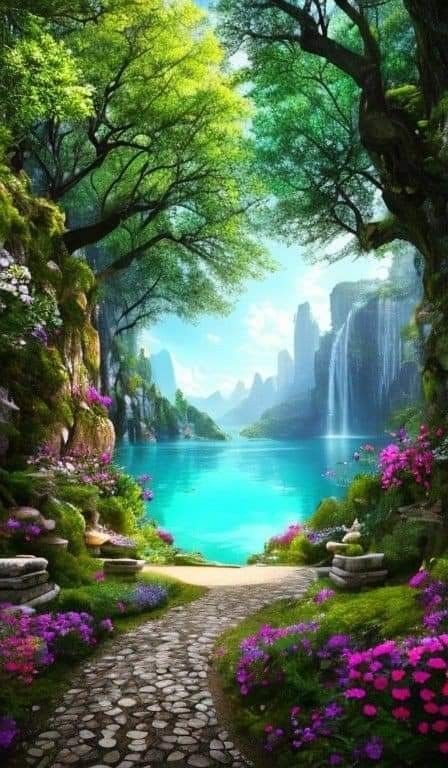 Amazing Nature Wallpaper, Aesthetic Park, Waterfall Wallpaper, Garden Mural, Beautiful Scenery Photography, Dreamy Landscapes, Garden Aesthetic, Trending Pins, Beautiful Art Pictures