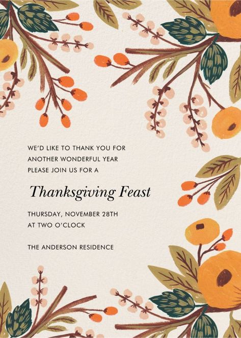 Thanksgiving invitation ideas