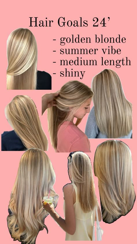 Golden blonde Long Honey Blonde Hair, Blonde Hair Inspo Summer, Different Types Of Blonde, California Blonde Hair Sun Kissed, Straight Lob Haircut, Summer Hairstyles For Straight Hair, Swedish Hair, Hair Inspo Summer, Straight Lob