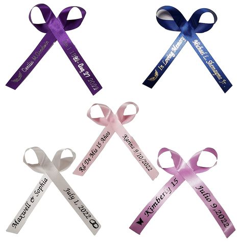 Personalized Ribbons for Bridal Shower Wedding Party Favors or Baby Showers - Custom Made Cut Ribbon Police Appreciation, I Do Crew, Personalized Ribbon, Custom Ribbon, Baby Shower Party Favors, How To Make Ribbon, Safety Pins, Party Favor Tags, Personalized Favors