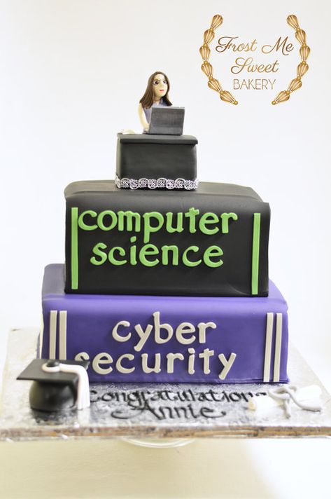 Computer Cakes Ideas, Computer Graduation Party, Computer Wedding Theme, Computer Science Cake Graduation, Computer Science Graduation Party Ideas, Graduation Cap Designs Computer Science, Computer Science Cake, Computer Science Cake Ideas, Computer Engineer Cake