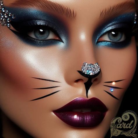 https://card9.com/ai/makeup-look-1713422240 Drag Queen Makeup Looks, Cologne Carnival, Animal Makeup, Drag Queen Makeup, Bold Makeup Looks, Drag Makeup, Queen Makeup, Makeup Mistakes, Bold Makeup