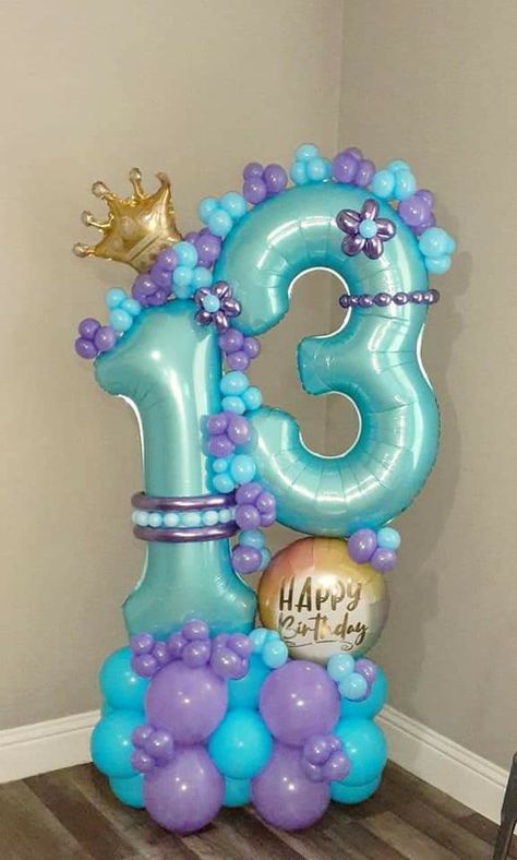 12 Birthday Balloon Bouquet, 13 Balloon Bouquet, Birthday Balloon Bouquet For Her, Balloon Number Bouquet, Simple Balloon Bouquet, Balloon Arrangements Birthday, Graduation Balloon Ideas, Baby Shower Balloon Decor, Balloon Bouquet Ideas