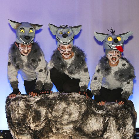 Hyenas by Tiffany Pond Lion King Jr Hyena Costume, Hyena Costume Diy, Lion King Play Props, Lion King Costume Ideas, Scar Lion King Costume, Lion King Jr Costumes, Hyena Costume, Lion King Costumes, Zazu Lion King