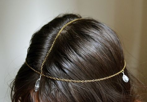 cute :] Diy Hair Chain, Crochet Headpiece, Head Jewellery, Wire Crown, Crown Diy, Diy Bohemian, Diy Outfits, Chain Headband, Chain Headpiece