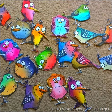 What Becky Did Last Night: Bird Crazy Stamps & Art Journal: On the Fence Diy Paper Birds, Tim Holtz Crazy Birds Stamps, Tim Holtz Crazy Birds Cards, Tim Holtz Crazy Birds, Crazy Birds, Stamps Art, Tim Holtz Stamps, Tim Holtz Cards, Crazy Bird