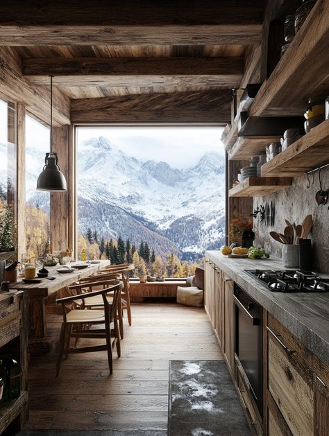 Just amazing... Cabin Life Aesthetic, Aspen Chalet, 2 Story Cabin, Chalet Kitchen, Colorado Cabin, Romantasy Book, Cabin Vibes, Colorado Cabins, Aspen House