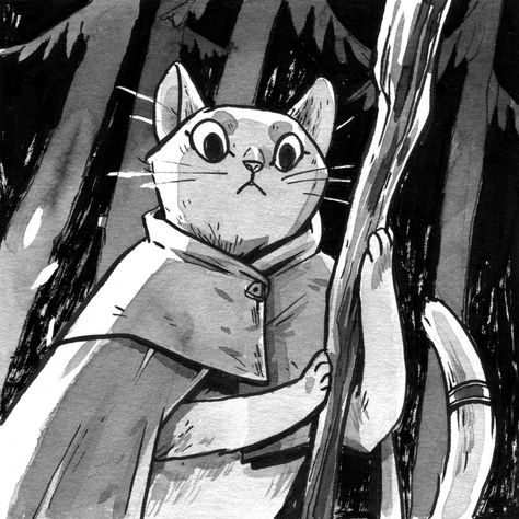 Inktober 2024 Discover, Illustration Art Drawing Black And White, Ink Character Design, Ink Illustrations Sketchbooks, Discover Inktober, Discover Illustration, Cat Character Illustration, Discover Drawing, Inktober Drawings