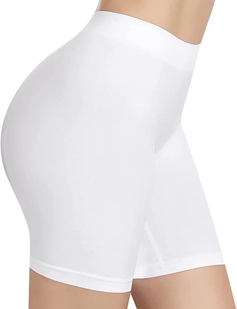 20 Underwear Options That Won't Show Under A White Outfit Biker Wedding Dress, Best Shapewear For Dresses, Shapewear For Dresses, Shorts For Under Dresses, Best Shapewear, Shapewear Shorts, White A Line Dress, Dresses Amazon, White Lace Bra