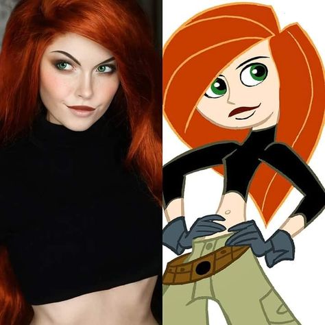 Kim possible #cosplay Halloween Costumes Redhead, Kim Possible Costume, Kim Possible Cosplay, 3d Print Design, Animated Movies Characters, Green Cosplay, Punk Disney Princesses, Green Halloween, Funny Image