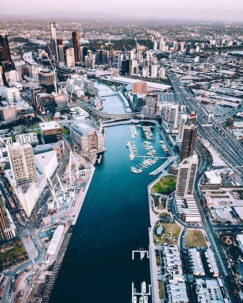 1500ft up! Melbourne Docklands, Visit Melbourne, City Layout, Birds And The Bees, Best View, Aerial Photography, Beautiful Places To Visit, Pics Art, May 20