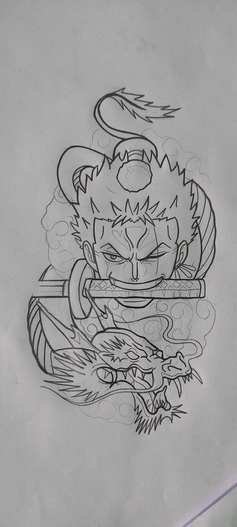 Some Simple Drawings, Zoro One Piece Drawing Sketch, Zoro Art Drawing, Zoro One Piece Sketch, One Piece Desenho Facil, One Piece Drawing Luffy, Zoro Drawings Sketch, Zoro Dragon, One Piece Drawing Easy