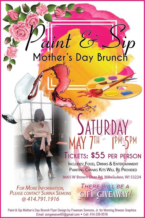 Art Class Posters, Mother's Day Brunch Menu, Brunch Flyer, Wine And Paint Night, Kids Painting Party, Nursing Home Activities, Business Workshop, Mother's Day Brunch, Wine And Canvas