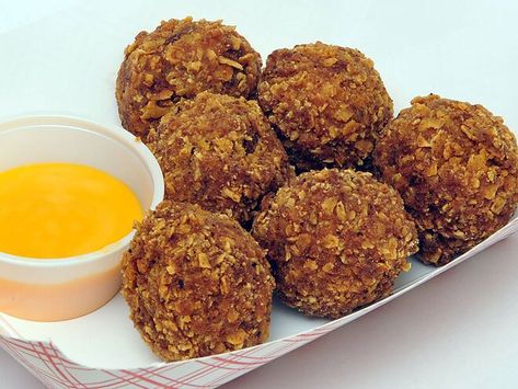 DEEP FRIED NACHO BALLS Minnesota State Fair Food, Corn In A Cup, State Fairs, Deep Fried Appetizers, State Fair Food, Iowa State Fair, Minnesota State Fair, Carnival Food, Deep Fried Food