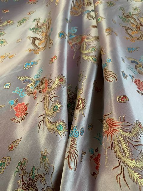 44/45" Silver/Burgundy Chinese Dragon Broacde BTY 100% Polyester Chinese Brocade Fabric, Dragon Fabric, Aesthetic Archive, Burlap Napkins, Chinese Brocade, Drawing Furniture, Colored Burlap, Monks Cloth, Fashion Things