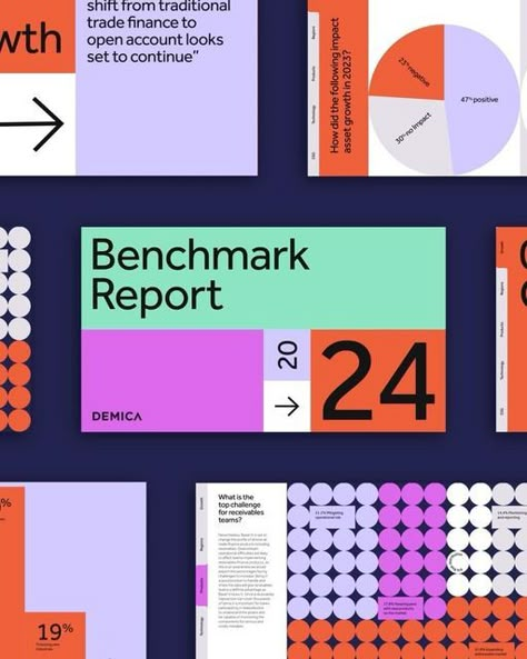 NB Studio on Instagram: "It’s our second year working with Demica on their annual Benchmark Report - it’s been a pleasure to collaborate again with this industry-leading fintech and create visually impactful, engaging report and infographic design that enables real standout in a sea of corporate comms.  #branding #graphicdesign #annualreport #fintech" Tech Report Design, Infographic Report Design, Yearly Report Design, Corporate Infographic Design, Corporate Report Design, Impact Report Design, Creative Annual Report Design, Infographic Corporate, Report Design Ideas