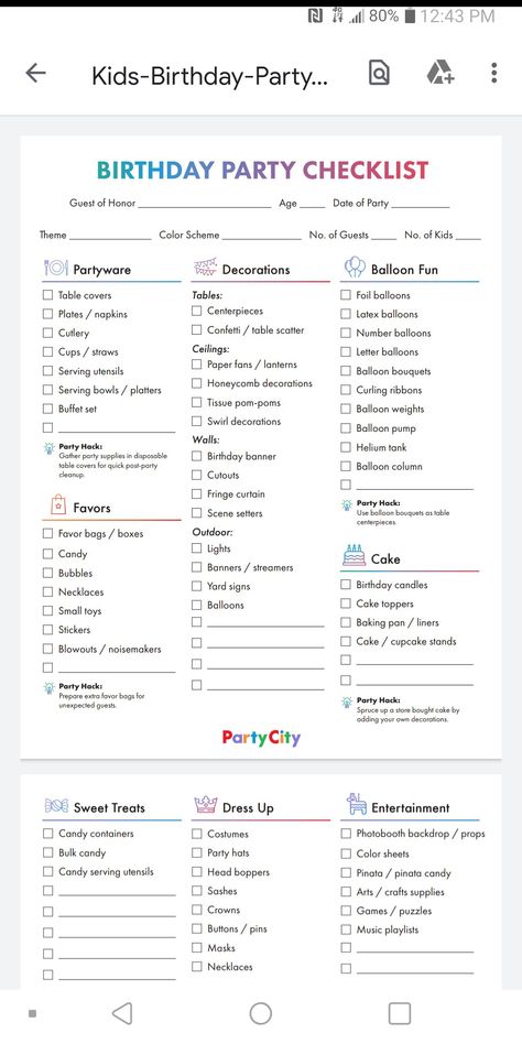 How To Know Who To Invite To A Birthday Party, Birthday Party Needs List, Birthday Decoration Checklist, Birthday Decor List, Birthday List Checklist, Birthday Party Checklist 3rd, Party Supply List Checklist, List For Party Planning, How To Plan Your Birthday Party