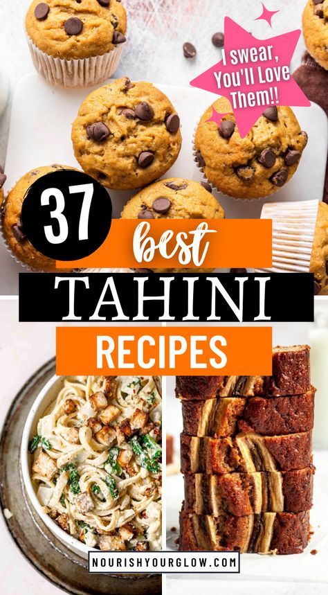 If you’re as obsessed with tahini as I am and are looking for some easy recipes to make with tahini, you’re going to love some of these ideas!  From tahini sweet treats to savory finds, there’s a recipe here for every taste.  Tahini is a staple in my pantry, and can be used in dressings, dips, and even desserts. It’s such a versatile ingredient that we go through multiple jars a month. Recipes Made With Tahini, Things To Make With Tahini, Recipe Using Tahini, Recipes With Tahini Paste, What To Do With Tahini, Tahini Recipe Ideas, Recipes Using Tahini, Tahini Uses, Recipes With Tahini