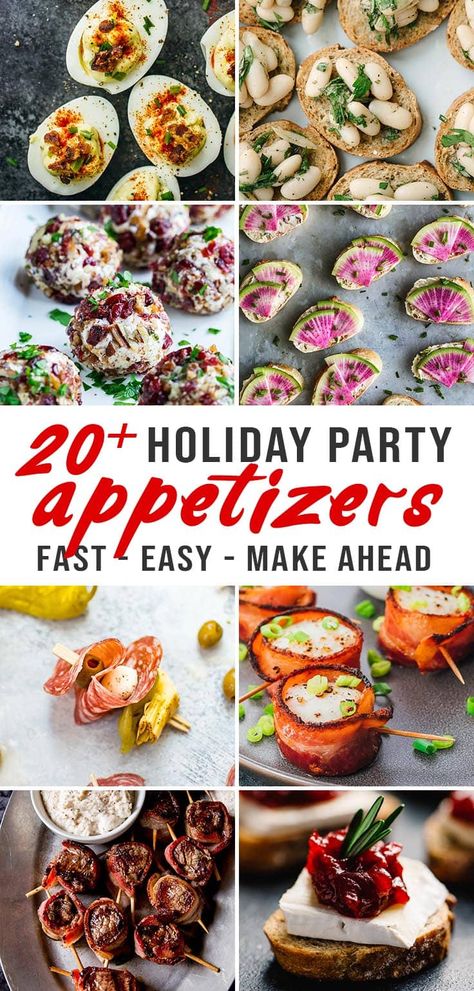 It's one of the best times of the year - holiday cocktail party season is just around the corner! Make your party prep that much easier with one of these easy, fast, make-ahead cocktail party appetizers and hors d'oeuvres! Each recipe is easy on the prep and easy on the eyes. You're sure to love one or more of these healthy and delicious cocktail party appetizer recipes! #appetizers #holidayparty Party Appetizer Recipes, Cocktail Party Appetizers, Holiday Party Appetizers, Christmas Cocktail Party, Party Prep, Christmas Appetizers Party, Cocktail Party Food, Cocktail Appetizers, Make Ahead Appetizers