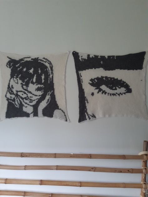 Took months to complete but it was so worth it cred : doncrochet_ on ig Anime Crochet Tapestry, Pixel Grid, Crochet Tutorial Pattern, Graph Crochet, Pixel Crochet, Tapestry Crochet Patterns, Crochet Clothing And Accessories, Beginner Crochet Projects, Crochet Inspo