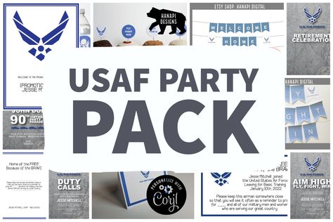 Air Force Enlistment Party, Air Force Farewell Party Ideas, Air Force Send Off Party Ideas, Air Force Party Decorations, Airforce Party, Air Force Boot Camp, Air Force Party, Air Force Retirement, Celebration Graduation