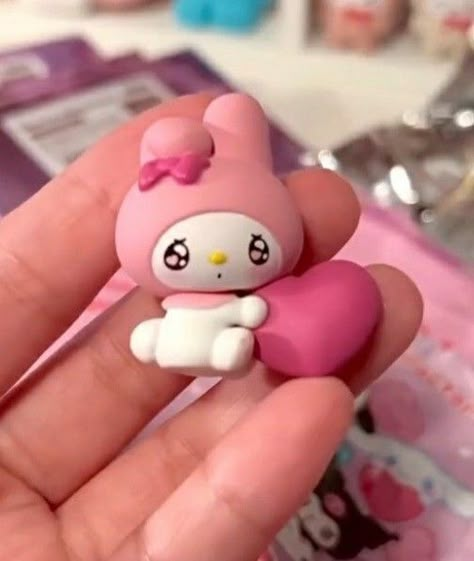 My Melody Clay Art, Playdough Figures, Sanrio Clay Ideas, My Melody Clay, Sanrio Diy Crafts, Sanrio Clay, Hello Kitty Clay, My Melodi, Hello Kitty Nails Art