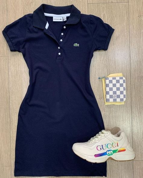 Polo Dress Outfit, Cozy Dress Outfit, Lacoste Dress, Cute Nike Outfits, Clueless Outfits, Fashion Top Outfits, Swag Outfits For Girls, Casual Day Outfits, Cute Comfy Outfits