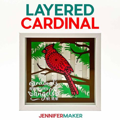 Cardinal Svg, Jennifer Maker, Japanese Paper Lanterns, Box Crafts, Diy Shadow Box, Shadow Box Svg, 3d Shadow Box, Free Svg Files, Camouflage Patterns