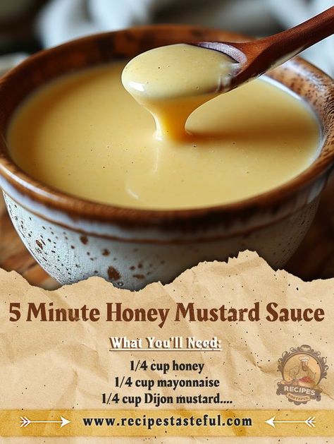 Tasteful Recipes, Honey Mustard Sauce, Mustard Sauce, Distilled White Vinegar, Cayenne Peppers, Chicken Nuggets, Honey Mustard, Chicken Pasta, Dijon Mustard