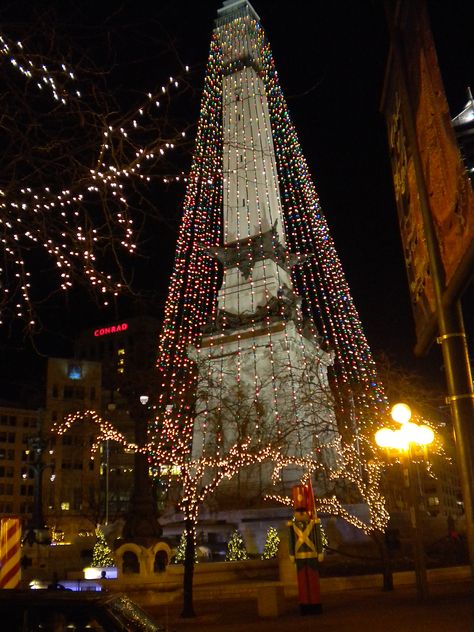 Christmas in downtown Indianapolis, Indiana. Christmas Downtown, Indiana Christmas, Downtown Indianapolis, Christmas Lights Ideas, America Trip, Longing Quotes, Lights Ideas, Indianapolis 500, Mormon Temple