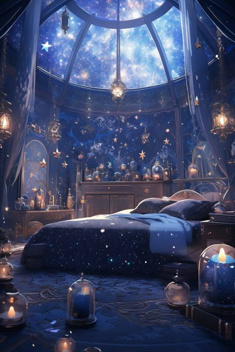 Celestial Room, Galaxy Bedroom, Mirrors For Bathroom, Galaxy Room, Decorative Wall Mirrors, Castle Bedroom, Whimsical Bedroom, Ravenclaw Aesthetic, Fantasy Bedroom