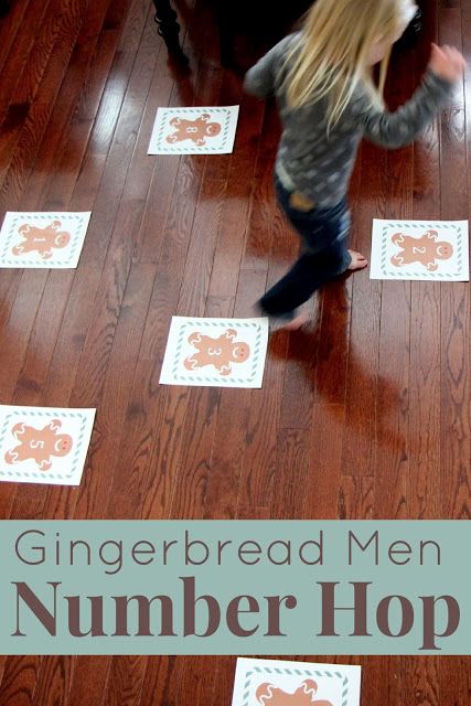 Toddler Approved!: Gingerbread Men Number Hop Gingerbread Man Unit, Gingerbread Unit, Gingerbread Man Activities, Gingerbread Activities, Gingerbread Party, Gross Motor Activities, Christmas Surprise, Christmas School, Preschool Christmas