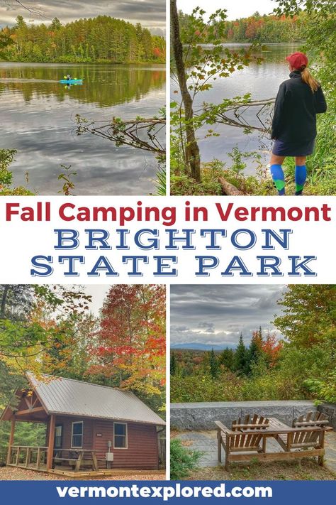 Looking for an amazing Vermont vacation idea this fall? Try fall camping at Brighton State Park in Island Pond VT. This quiet park is fabulous for fall foliage, hiking, and paddling, plus it's a fantastic homebase for exploring the Northeast Kingdom during autumn! Vermont Hiking Fall, Vermont State Parks, Vermont Camping, Hiking In Vermont, Best Places In Vermont In The Fall, Vermont Hiking, Scenic Drives In Vermont, Vermont Vacation, Vermont Fall