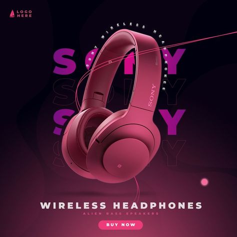 Headphones social media design template |Follow and share if you like ♥️ Headphones Advertisement Poster, Headphone Ads Design, Headphones Graphic Design, Headphone Social Media Post, Headphones Poster Design, Headphones Advertising, Product Poster Design Marketing, Headphone Poster Design, Headphone Poster